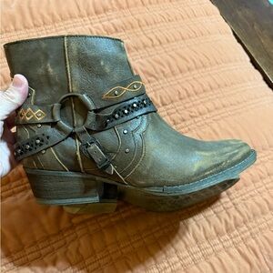 Circle G Brown Leather Western Boots